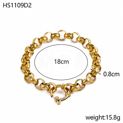 304 Stainless Steel Rolo Chain Bracelets STAS-OY012-43G-1