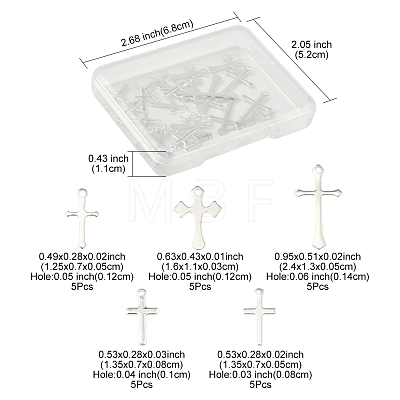 25Pcs 5 Styles Brass Pendants KK-FS0001-51S-1
