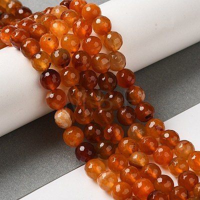 Dyed & Heated Natural Agate Beads Strands G-P539-D01-07-1