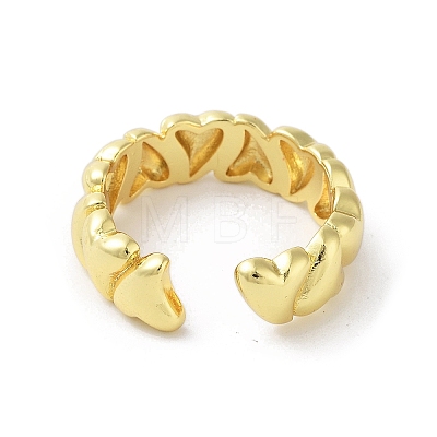Brass Open Cuff Rings for Women RJEW-A035-08G-1