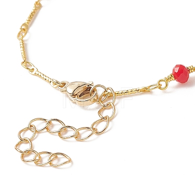 Glass Bead Chain Bracelet Making AJEW-JB01150-09-1