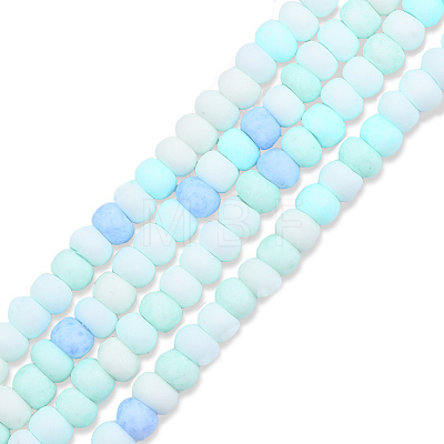 Opaque Spray Painted Glass Bead Strands GLAA-N047-07-01-1
