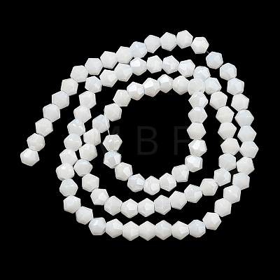 Opaque Solid Color Electroplate Glass Beads Strands EGLA-A039-P4mm-A15-1