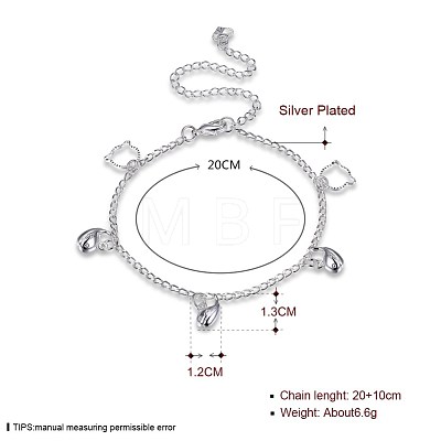 Trendy Brass Charm Anklets AJEW-BB31039-1