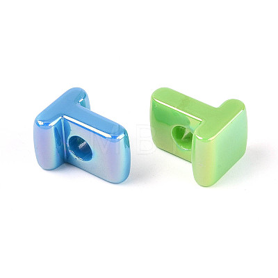 UV Plating Opaque Acrylic European Beads OACR-M027-03T-1