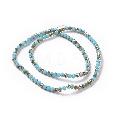 Electroplate Opaque Solid Color Glass Beads Strands EGLA-A034-P4mm-J03-1