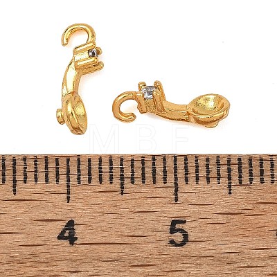 Brass Micro Pave Cubic Zirconia Pendant Cabochons Settings KK-F941-17G-1