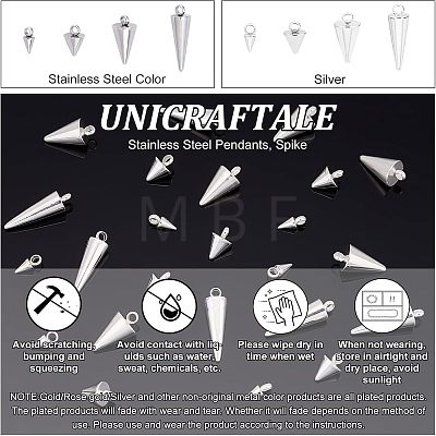 Unicraftale 24Pcs 4 Style 304 Stainless Steel Pendants STAS-UN0038-37-1