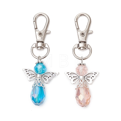 2Pcs Angel Glass Beads Pendant Decoration HJEW-JM02652-01-1