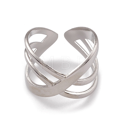 304 Stainless Steel Cuff Rings RJEW-G285-37P-1