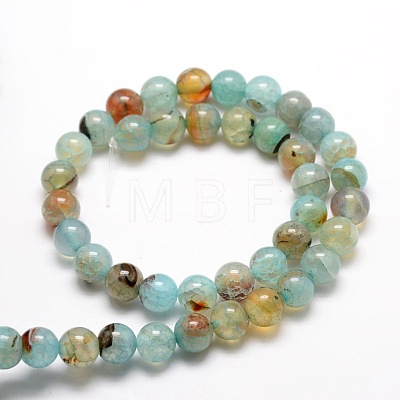 Dyed Natural Agate Round Beads Strands G-E321A-14mm-02-1
