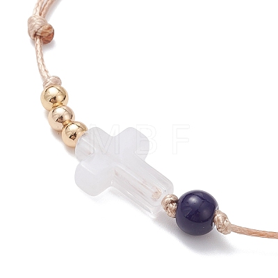 Acrylic & Glass Beaded Bracelets BJEW-JB12757-1