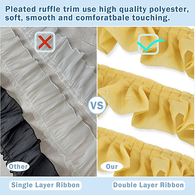 4 Yards Polyester Wrinkle Lace Ribbon OCOR-TA0004-18D-1