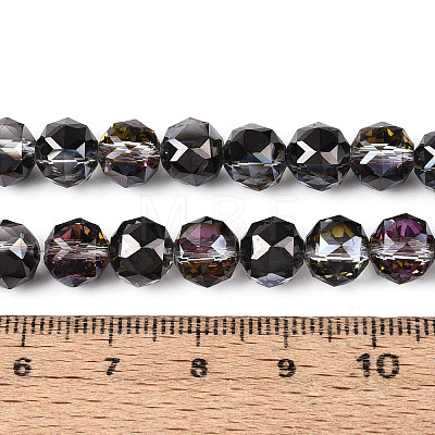 Electroplate Transparent Glass Round Beads Strands EGLA-T029-8mm-12T-02-1
