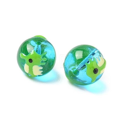 Ocean Theme Handmade Glass Enamel Beads LAMP-D304-02C-1