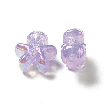UV Plating Rainbow Iridescent Acrylic Beads PACR-M002-11E-1