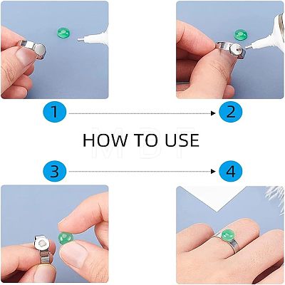 Unicraftale DIY Flat Round Finger Ring Making Kit DIY-UN0003-45-1