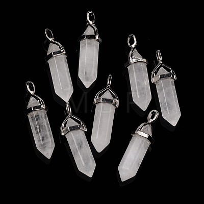 Natural Quartz Crystal Double Terminated Pointed Pendants G-F295-04G-1