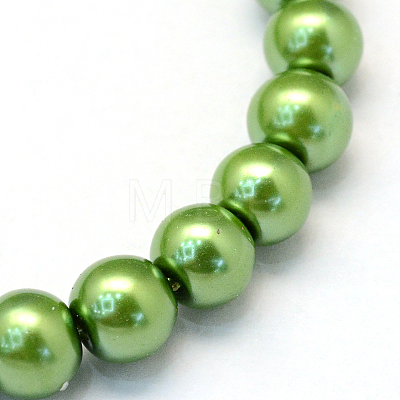 Baking Painted Pearlized Glass Pearl Round Bead Strands HY-Q003-6mm-13-1