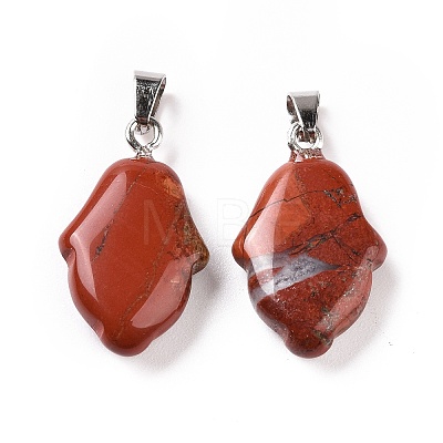 Natural Red Jasper Pendants G-B041-03P-07-1