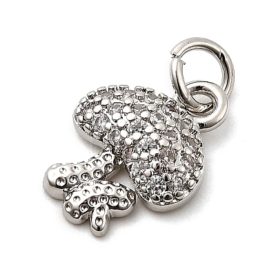 Brass Micro Pave Cubic Zirconia Charms KK-C134-30P-1