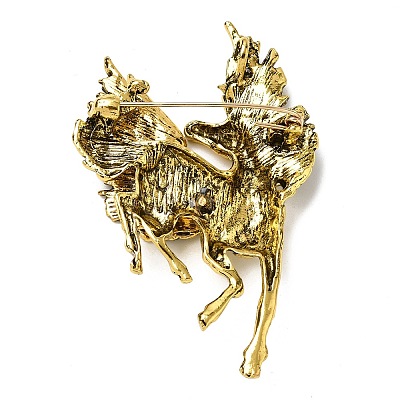 Horse Alloy Brooches for Backpack Clothes JEWB-L026-06AG-1