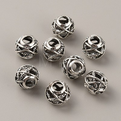 Tibetan Style Alloy European Beads FIND-TAC0002-065E-01-1