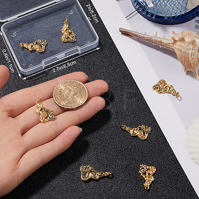 8Pcs Brass Micro Pave Cubic Zirconia Pendants KK-BBC0014-40-1