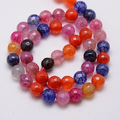 Natural Dragon Veins Agate Beads Strands G-G580-8mm-18B-1