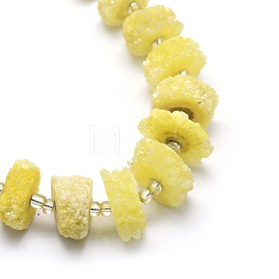 Natural Druzy Quartz Crystal Beads Strands G-F582-B02-1