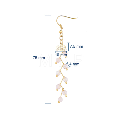 Natural Rose Quartz Dangle Earrings EJEW-JE03634-02-1