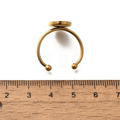 304 Stainless Steel Open Cuff Ring Components X-STAS-M057-01E-G-1