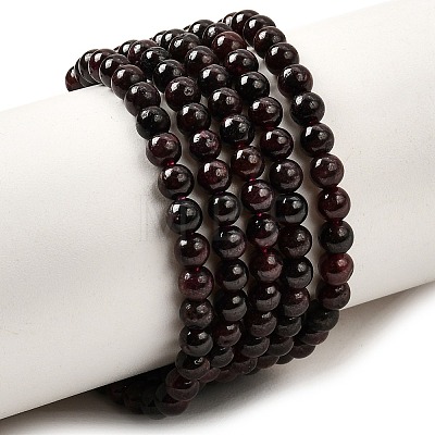 Natural Garnet Gemstone Bead Strands X-G-R263-4mm-1