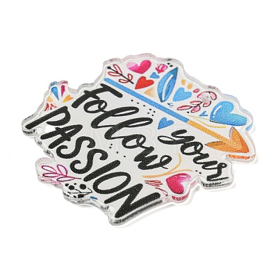 Motivational Quote Your Follow Passion Printed Acrylic Pendants MACR-K362-01I-1