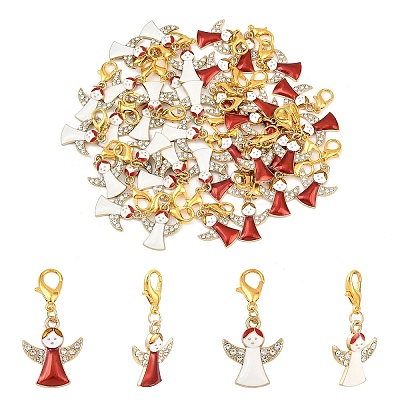 20Pcs Angel Alloy Enamel Pendant Decorations HJEW-YW00271-01-1