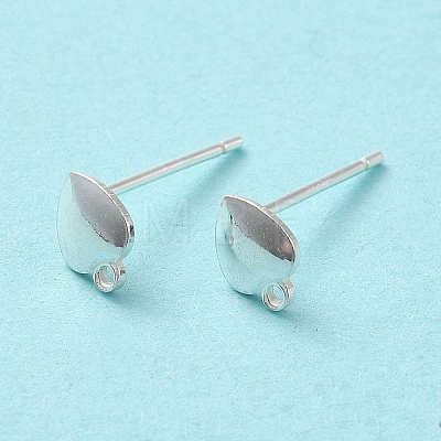 Teardrop 925 Sterling Silver Stud Earring Finddings STER-K174-12S-1