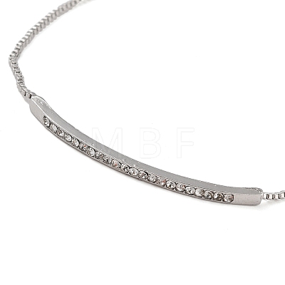 Alloy Crystal Rhinestone Box Chain Slider Bracelets BJEW-F469-01P-1