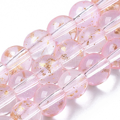 Transparent Spray Painted Glass Bead Strands GLAA-N035-03B-B06-1