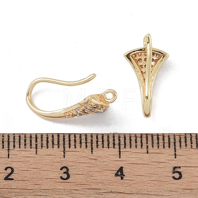 Brass Micro Pave Cubic Zirconia Earring Hooks KK-U008-16G-1