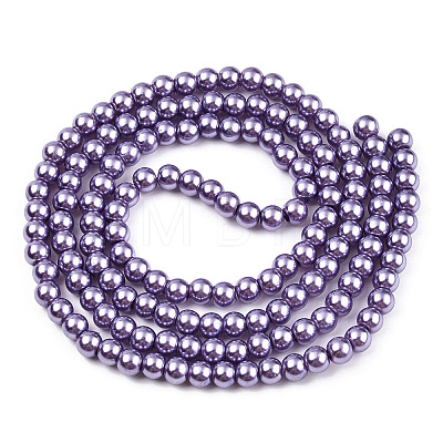 Baking Painted Pearlized Glass Pearl Round Bead Strands HY-Q003-6mm-27A-1