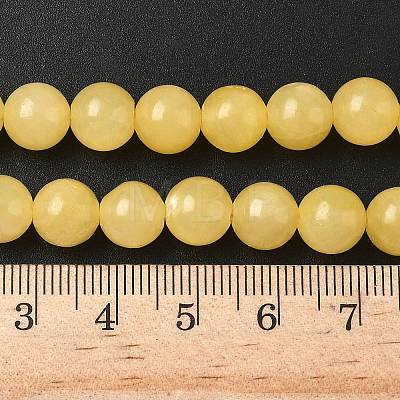 Natural Yellow Jade Bead Strands G-K121-01-8mm-1