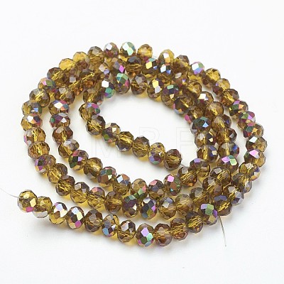 Electroplate Transparent Glass Beads Strands EGLA-A034-T3mm-R04-1