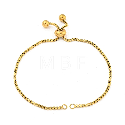 Adjustable 304 Stainless Steel Box Chain Slider Bracelet Making MAK-L038-001G-04-1