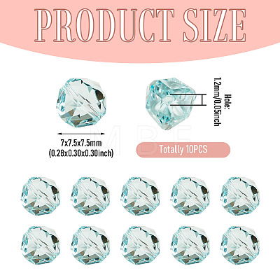 10Pcs Glass Imitation Austrian Crystal Beads GLAA-TADJ0001-11A-1