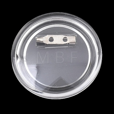 Blank Flat Round Acrylic Button Pin Badge with Iron Pins FIND-L029-01P-01-1