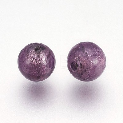 Handmade Silver Foil Lampwork Beads LAMP-J089-P12-1