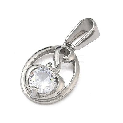 304 Stainless Steel Rhinestone Pendants STAS-A140-05A-P-1