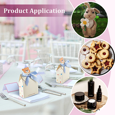 10Pcs Bear Folding Paper Gift Boxes CON-WH0001-77B-1