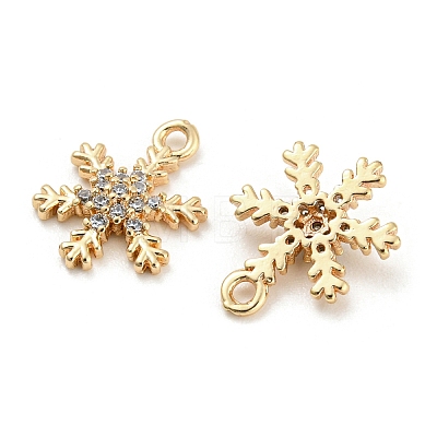 Brass Micro Cubic Zirconia Charms KK-Q789-33G-1