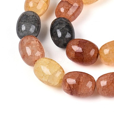 Baking Paint Crackle Glass Beads Strands DGLA-N019-01A-04-1